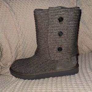 UGG Gray Knit Winter Boots